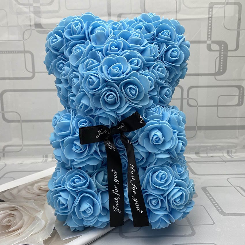 Ourson rose éternelle, cadeau d'anniversaire spécial, amour et tendresse pour elle.