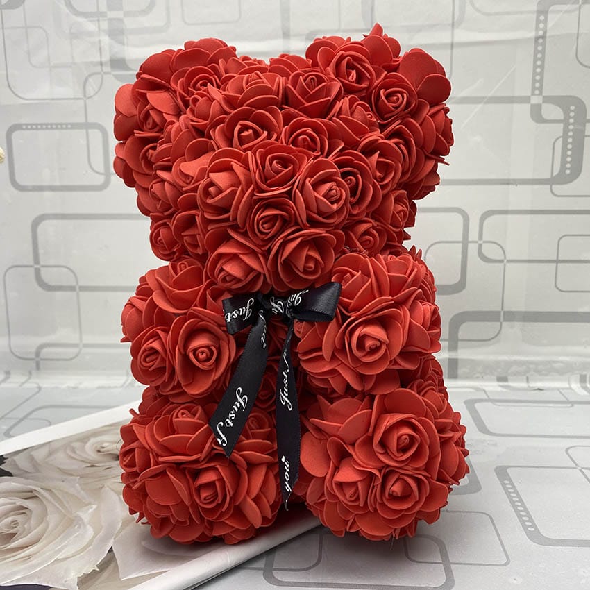 Cadeau Saint-Valentin : ourson rose éternelle PetalCuddle, amour infini.