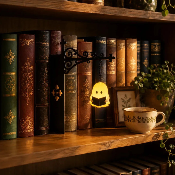 Élégante lanterne LED sans fil pour étagère, offre une lumière chaude et une décoration raffinée.