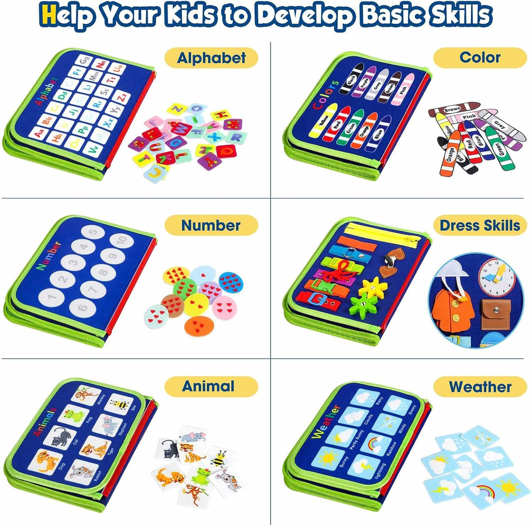 Tableau Montessori interactif pour enfants, stimule l'éveil et l'apprentissage ludique.