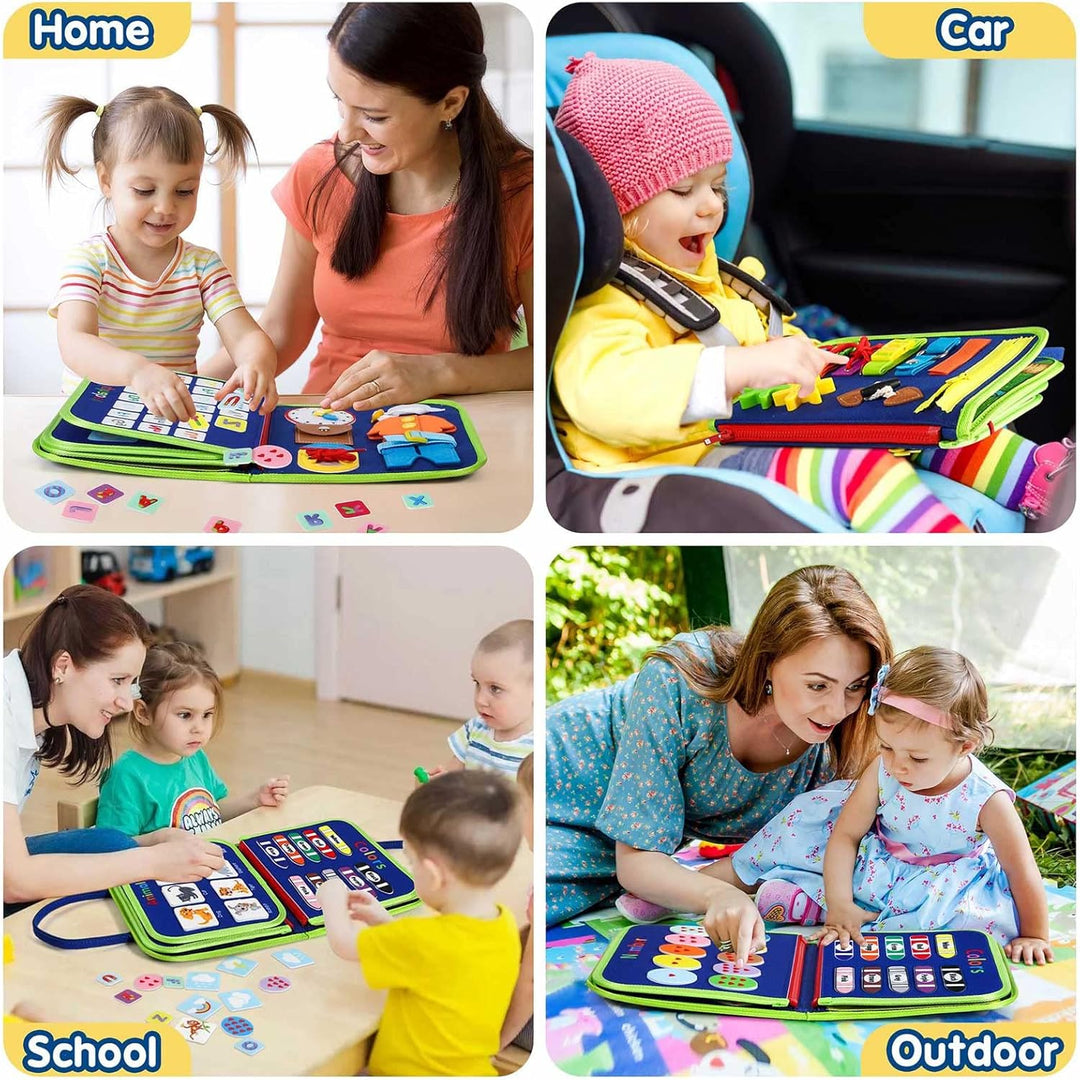 Jouet d'éveil Montessori pour jeunes enfants, panneau sensoriel interactif.
