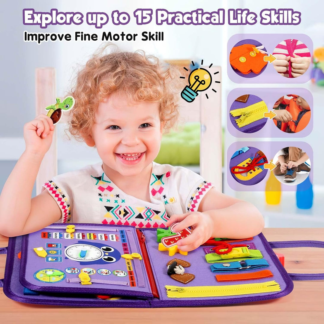 Jouet en feutre Montessori pour la motricité fine, activité de développement portable.