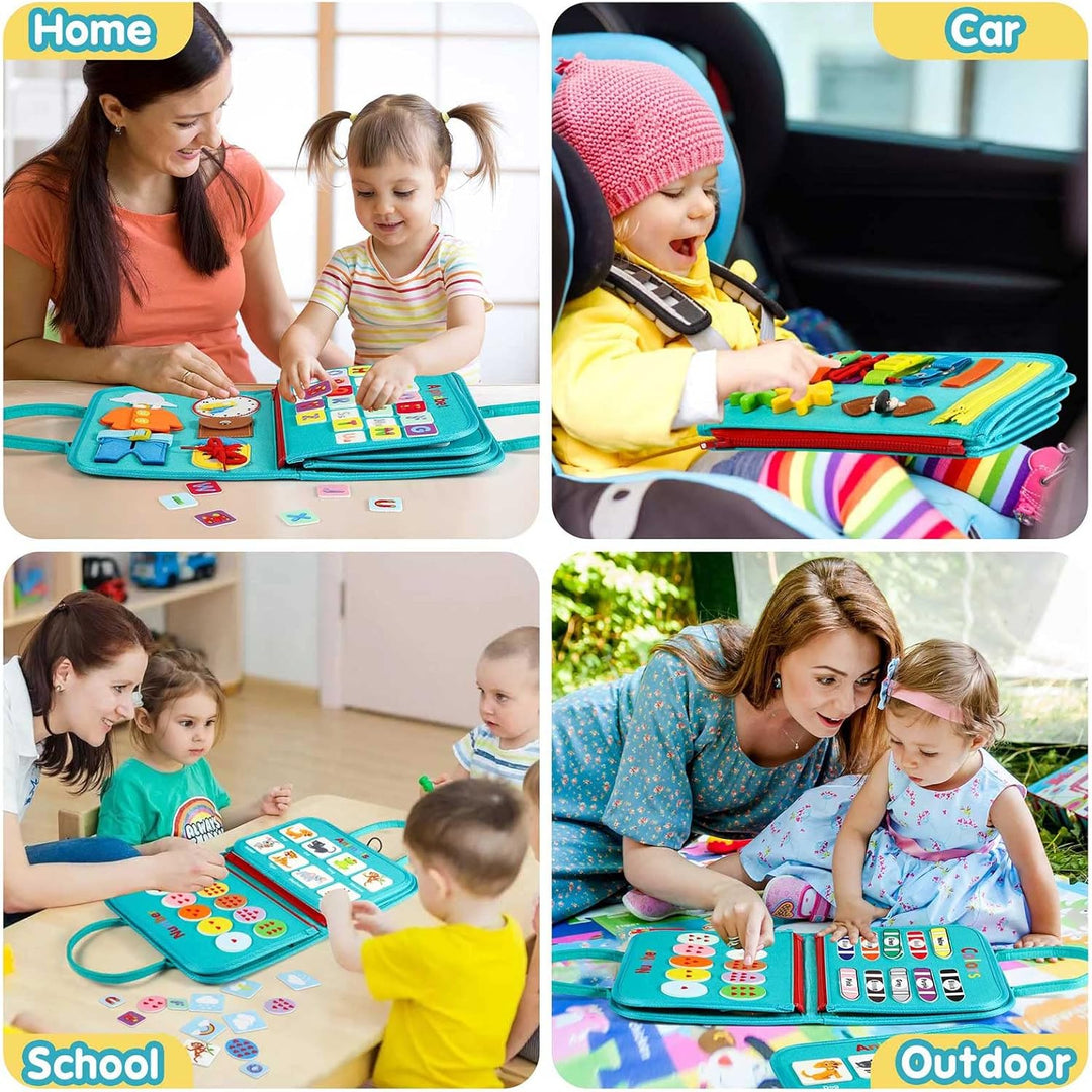 Panneau éducatif créatif en feutre, activité Montessori pour tout-petits, jeu de voyage.