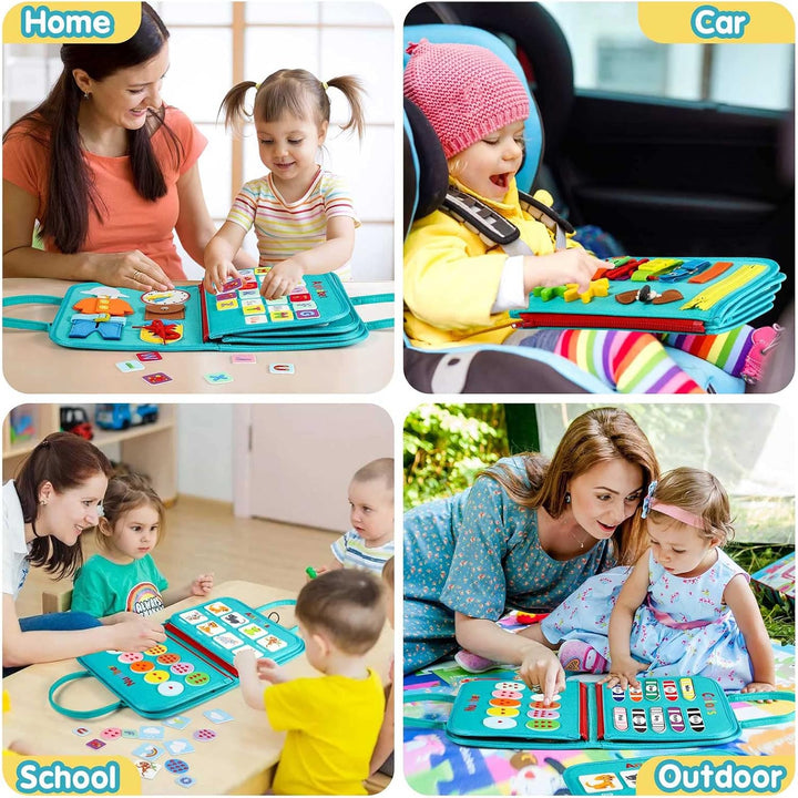 Panneau éducatif créatif en feutre, activité Montessori pour tout-petits, jeu de voyage.