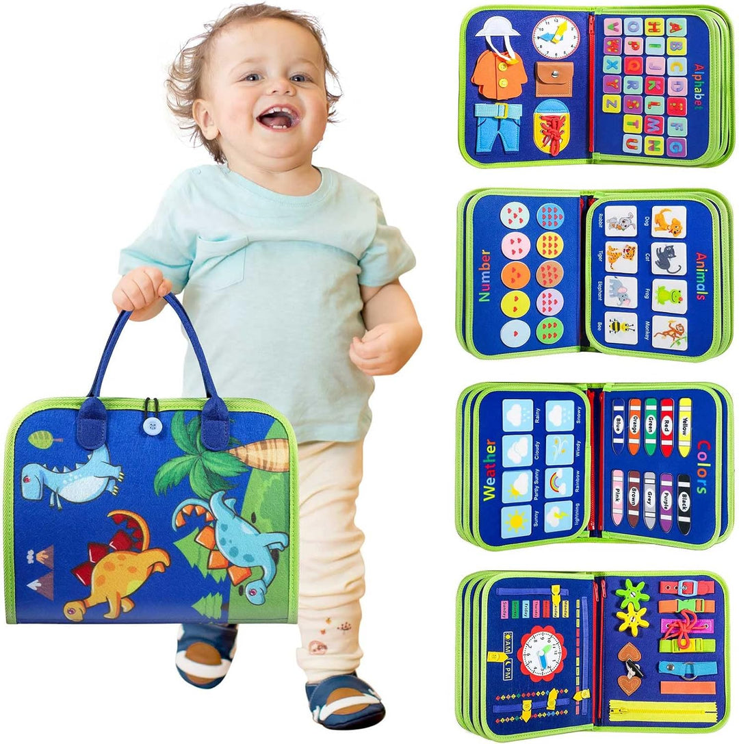 Jouet éducatif portable en feutre, aide au développement de la motricité fine chez les tout-petits.