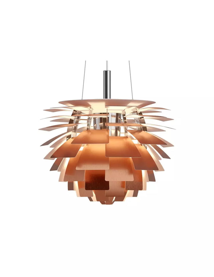 Éclairage Artichaut moderne et sculptural, suspension design pour sublimer votre espace de vie contemporain.