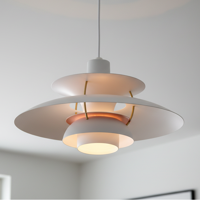 Lustre plafonnier LED au design moderne et épuré, idéal pour un intérieur contemporain et chic.