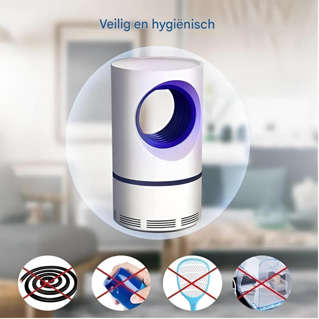 Piège à moustiques et mouches UV silencieux pour intérieur et extérieur. Solution écologique sans produits chimiques.