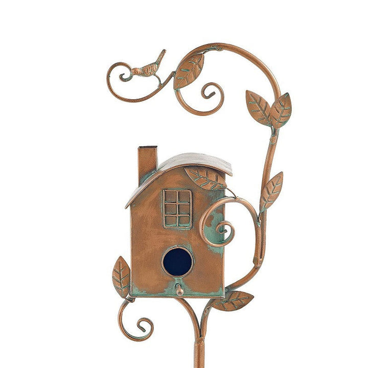 Piquet décoratif en métal pour jardin, avec motif d'oiseau, idéal pour la faune extérieure.