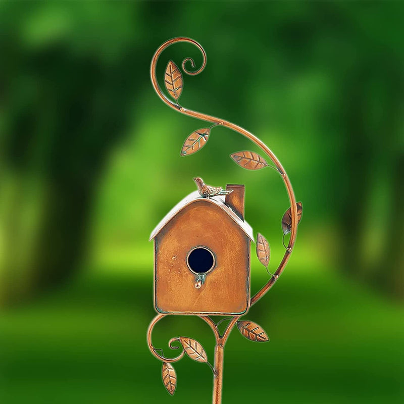 Piquet de jardin décoratif en métal, pour attirer les oiseaux. Style nature et rustique élégant.