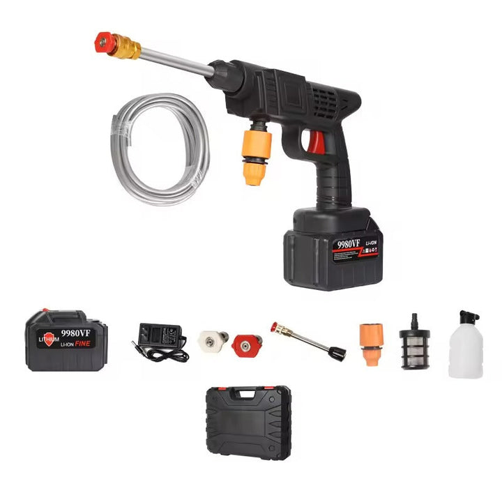 Pistolet de lavage haute pression sans fil portable pour un nettoyage extérieur facile.