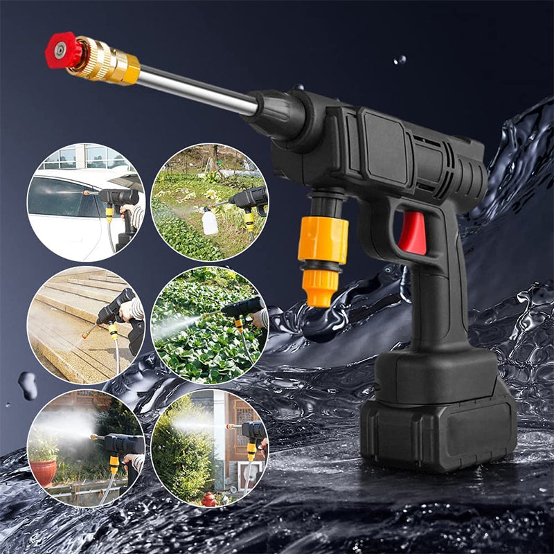 Pistolet pulvérisateur haute pression sans fil pour l'entretien du jardin et le nettoyage terrasse.