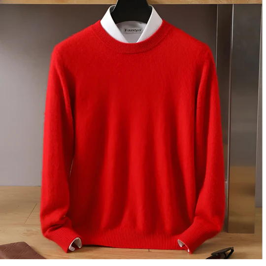 Pullover homme col rond de qualité supérieure, confort et style pour toute saison froide.