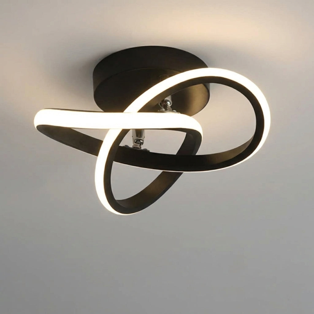 Lampe de plafond LED moderne, corps fin, éclairage doux et efficace, style minimaliste.