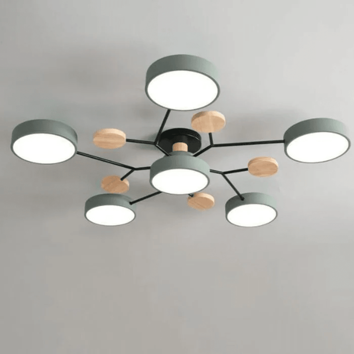 Plafonnier LED rond moderne, design minimaliste, lumière douce pour salon contemporain.