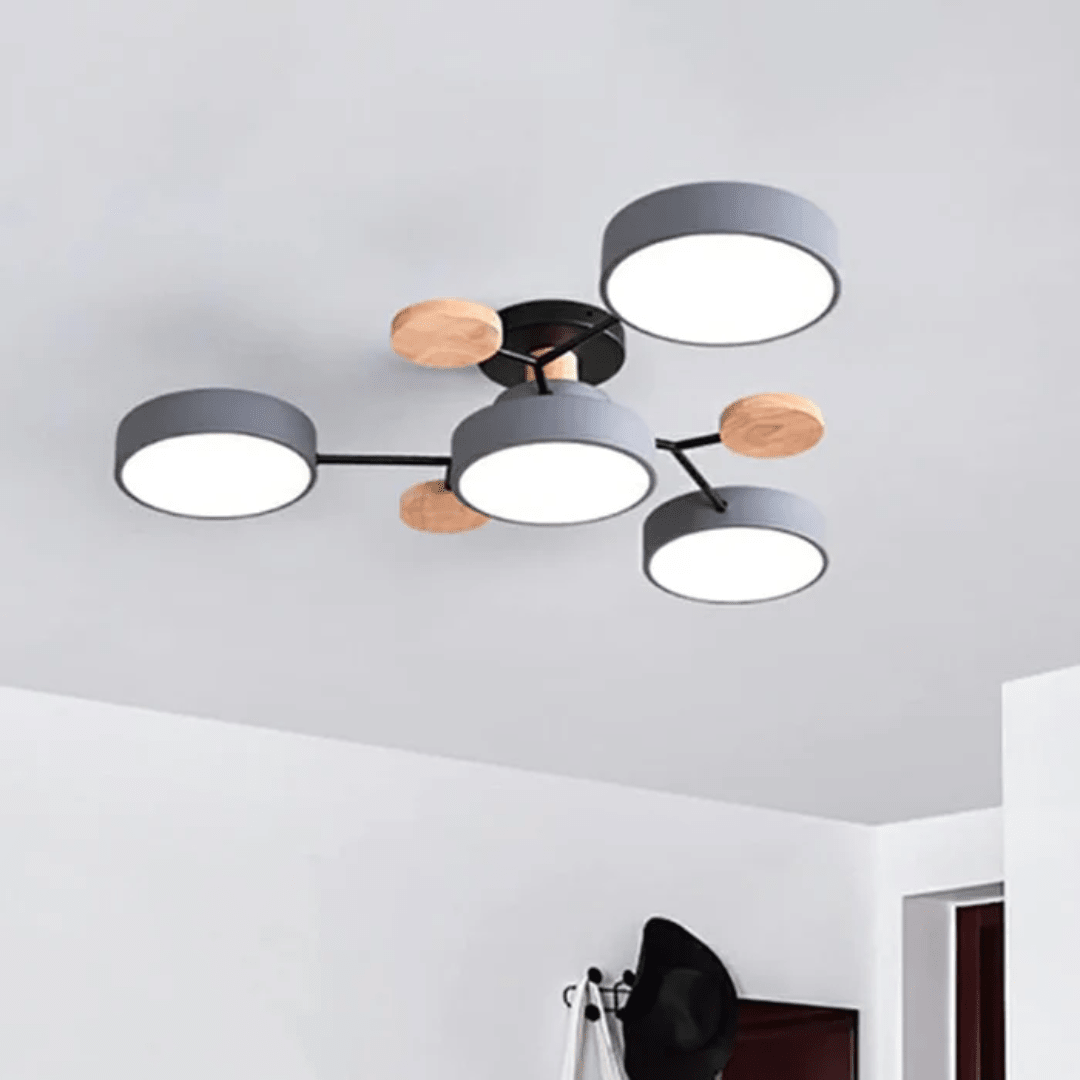 Luminaire LED plafond rond, style minimaliste, éclairage intérieur doux idéal chambre ou bureau.