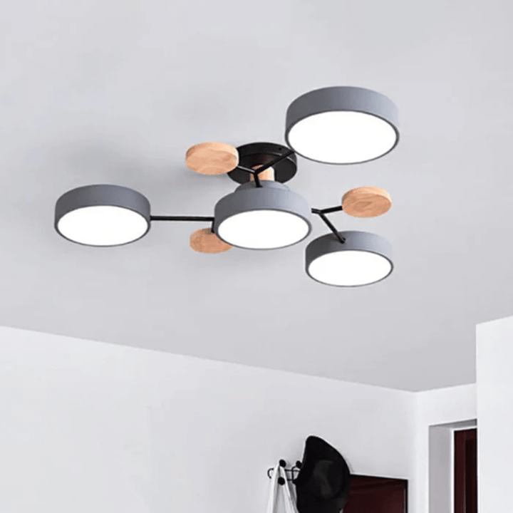 Luminaire LED plafond rond, style minimaliste, éclairage intérieur doux idéal chambre ou bureau.