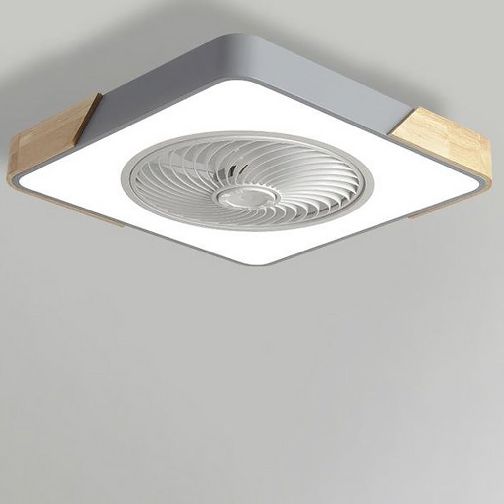 Ventilateur de plafond design sans pales avec éclairage LED intégré pour intérieur.