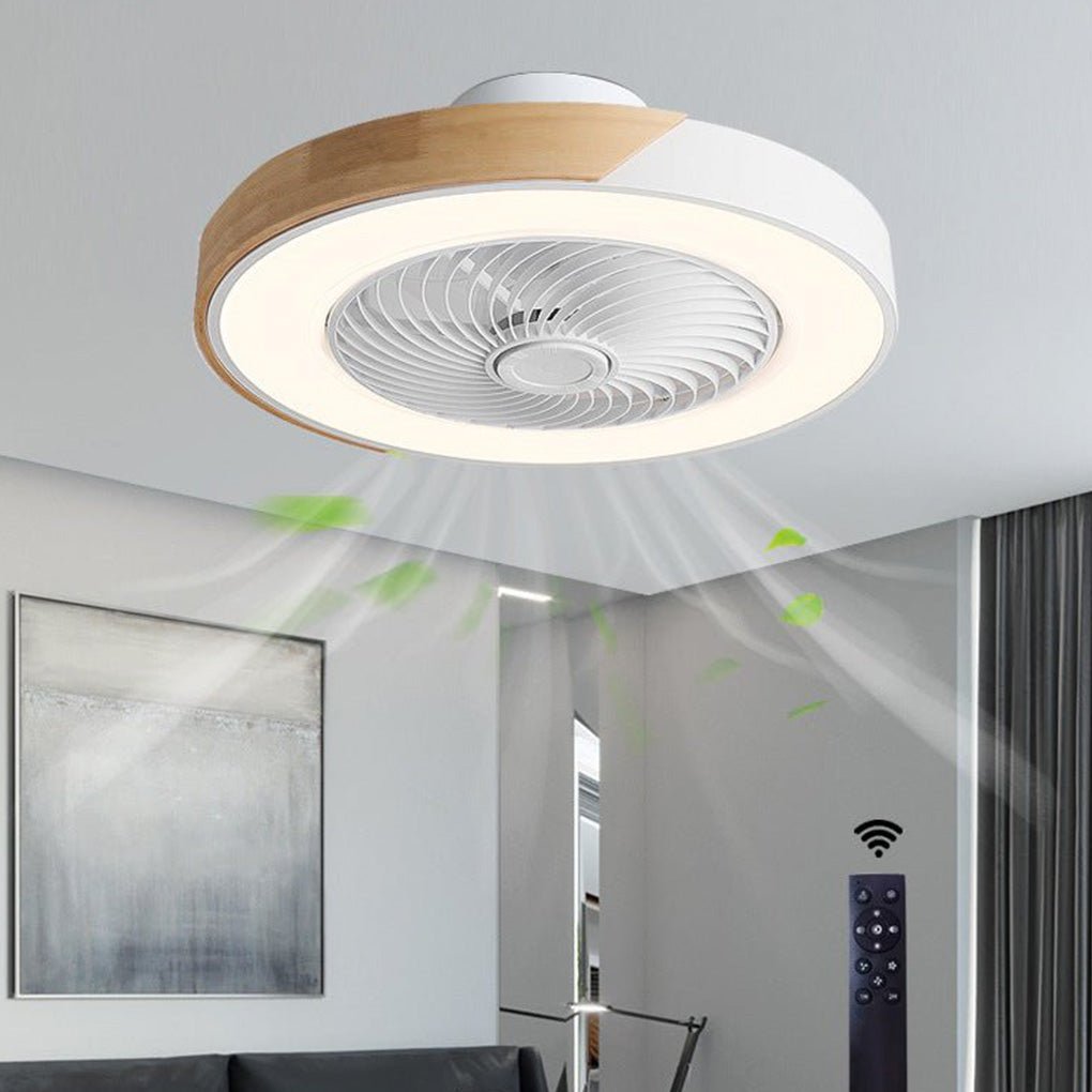 Solution 2-en-1: ventilateur de plafond silencieux et lampe LED pour un intérieur moderne et fonctionnel.