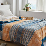 À motif bleu + orange