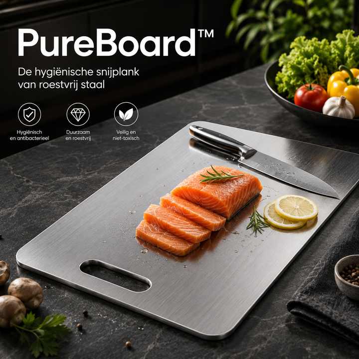 Planche de découpe en acier inoxydable antibactérien et antimoisissure, ustensile de cuisine durable.