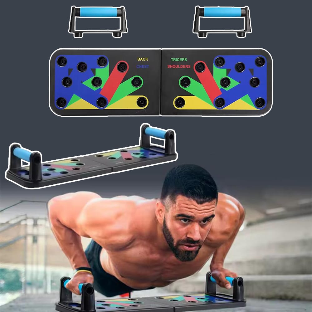 Plateau de pompes fitness unisexe 20-en-1 pour entraînement corps entier. Musculation et exercice de force à domicile.