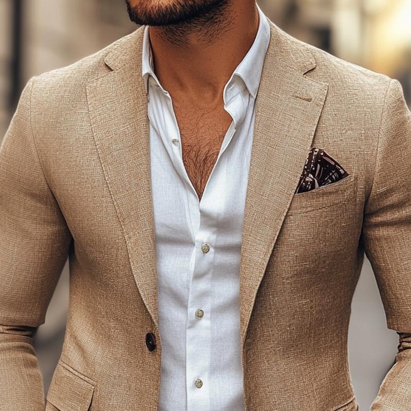 Blazer homme confortable printemps/automne, veste décontractée mode masculine chic.