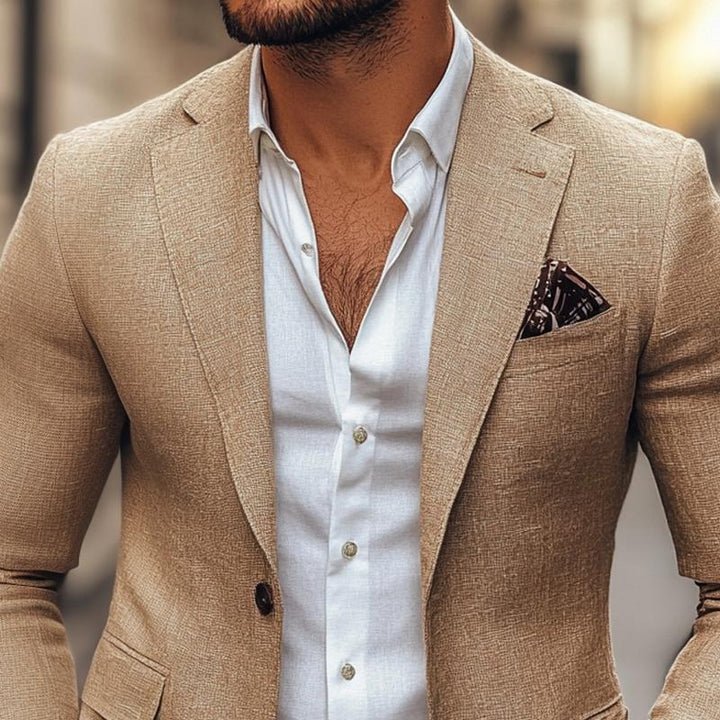 Blazer homme confortable printemps/automne, veste décontractée mode masculine chic.