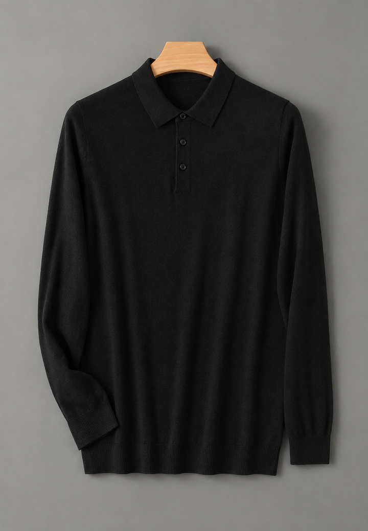 Polo polyvalent homme à manches longues, look élégant et confortable pour toutes les occasions.