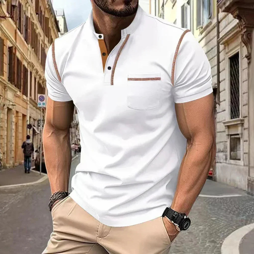 Vêtement homme : polo confortable pour printemps-été-automne. Parfait pour un look décontracté ou semi-formel.
