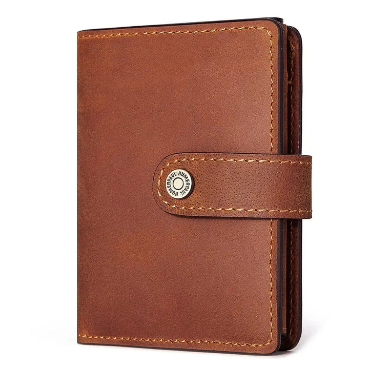 Portefeuille homme élégant en cuir Crazy Horse, ultra-mince. Doté d'une protection RFID. Idéal pour un cadeau.