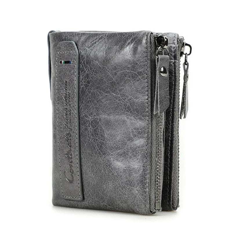 Mini portefeuille femme en cuir véritable, compartiments cartes et monnaie, accessoire mode chic.
