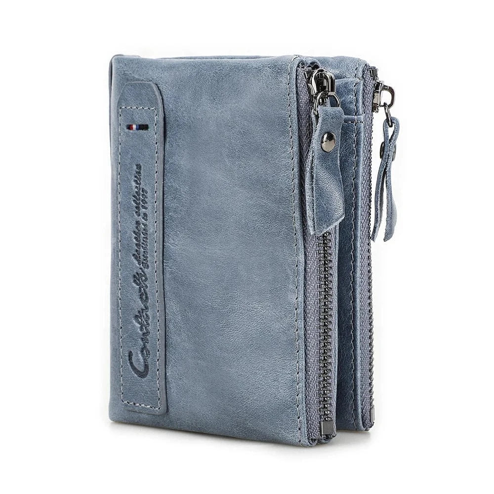 Vue de l'intérieur : mini portefeuille femme en cuir avec poches pour pièces et cartes, organisateur pratique.