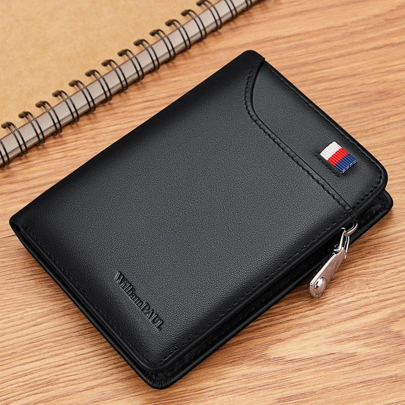 Portefeuille homme en cuir, compact, élégant et pratique, optimise l'organisation de vos cartes.
