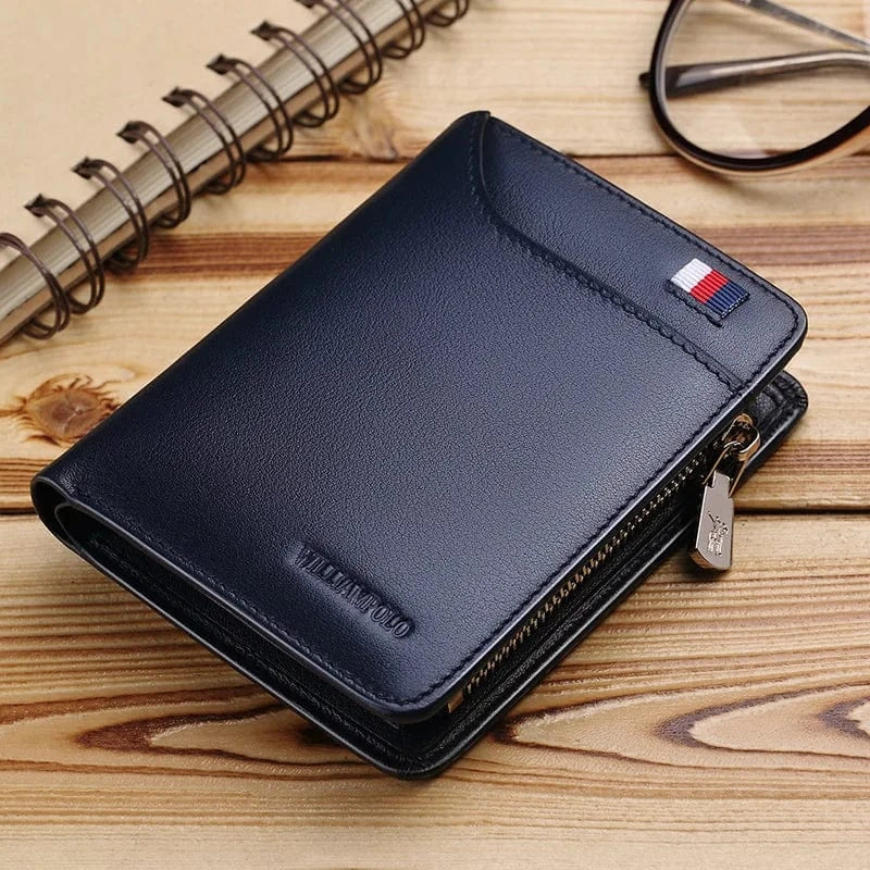 Portefeuille homme moderne en cuir, organise cartes et billets avec style et sécurité.