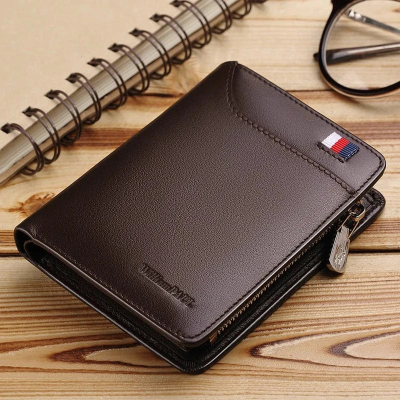 Portefeuille homme en cuir de qualité supérieure, élégant et durable, un cadeau idéal et pratique.
