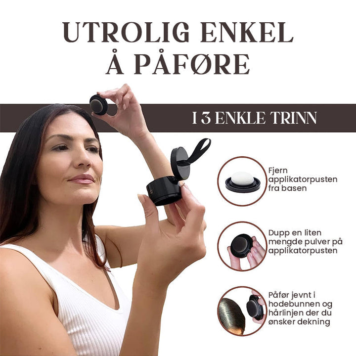 Poudre maquillage cheveux blancs facile à appliquer pour volume et un résultat naturel durable.