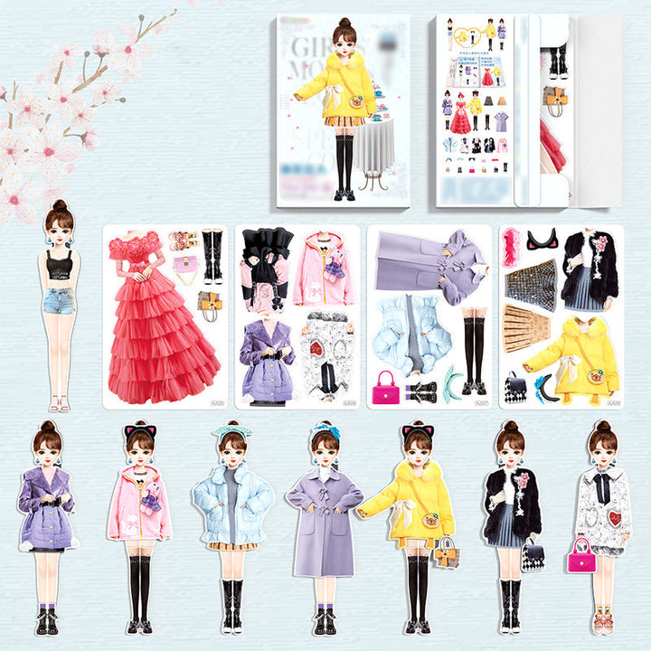 Jeu éducatif pour filles: poupée magnétique à habiller, développe créativité, imagination et motricité fine.