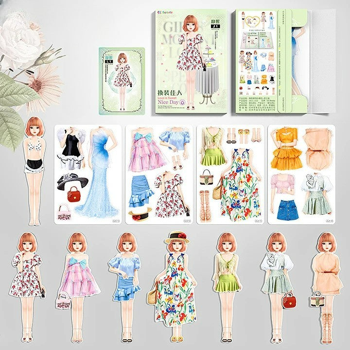 Idée cadeau pour fille: poupée magnétique à habiller, un jouet éducatif qui développe créativité et motricité.