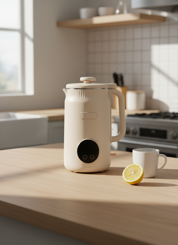 Robot de cuisine intelligent pour laits végétaux, smoothies et soupes maison, rapide et efficace.