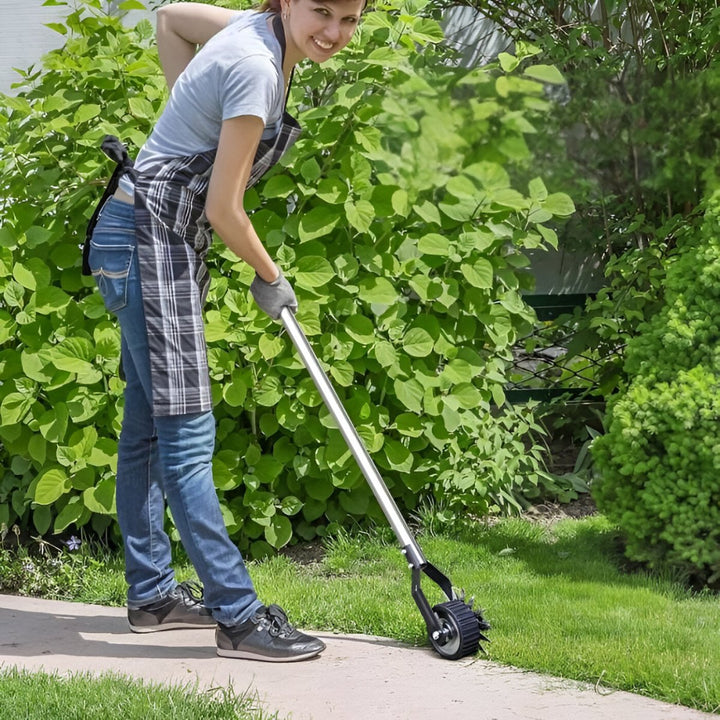 Coupe-bordure manuel ajustable pour bordures de gazon nettes et précises. Outil de jardinage ergonomique.