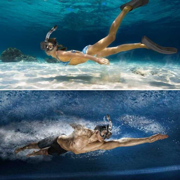Masque de plongée intégral anti-buée et pliable, idéal pour l'exploration aquatique et la mer.