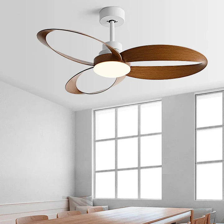Ventilateur de plafond LED pour ventilation efficace été/hiver, lumière intégrée, silencieux.