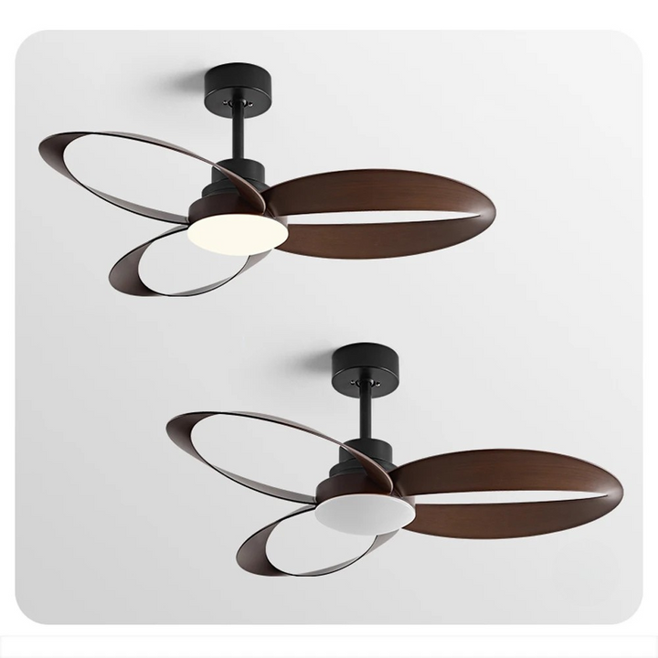 Ventilateur de plafond LED, pales et lumière intégrée, assure fraîcheur et éclairage dans votre maison.