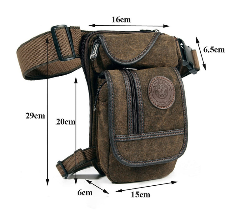 Rangement pratique noir, sac de jambe unisexe pour l'équitation et les activités.