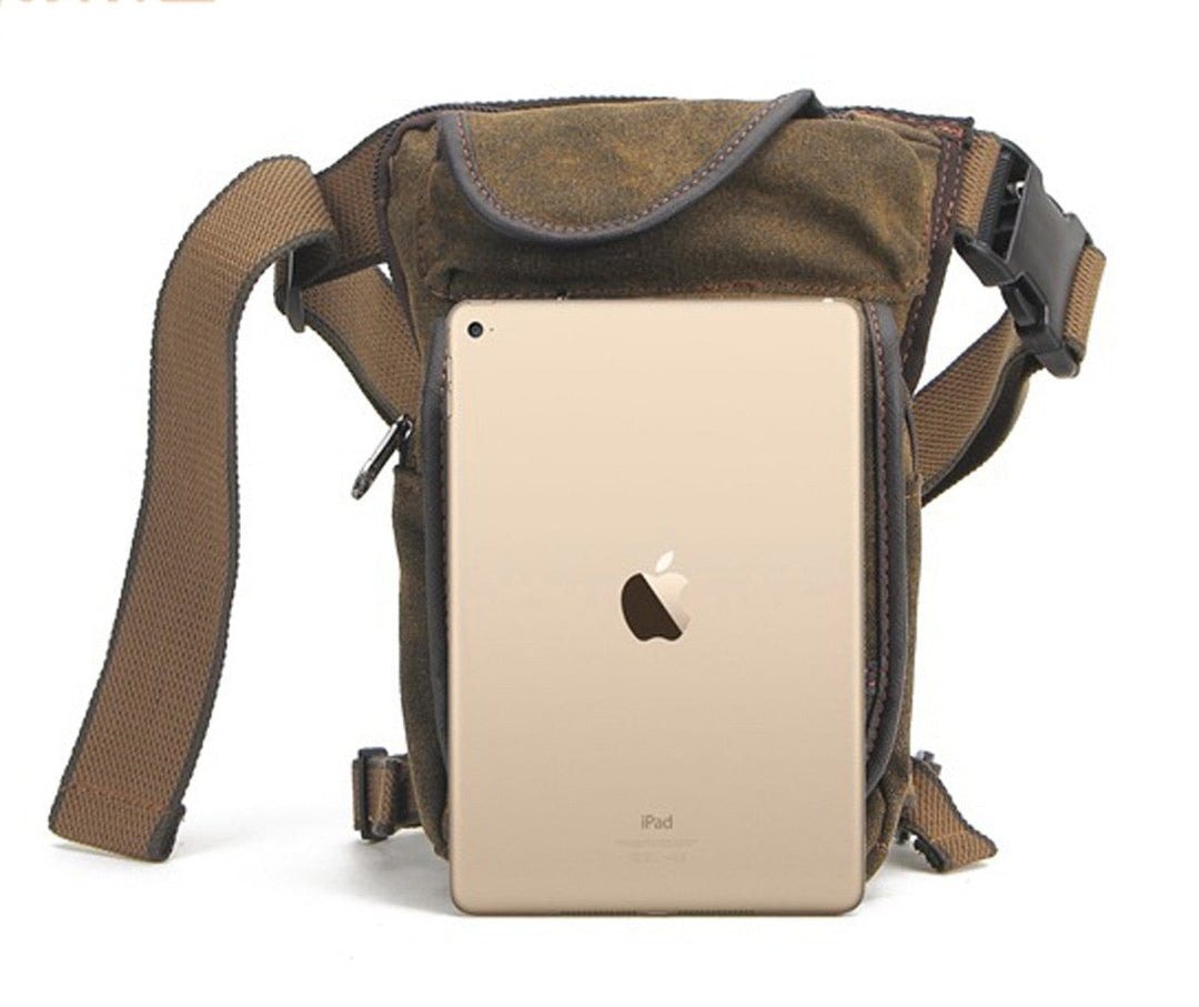 Sac de jambe kaki robuste, essentiel pour le matériel d'équitation du cavalier.