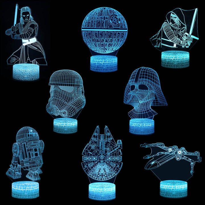 Veilleuse LED 3D Star Wars AstroGlow. Lampe décorative pour chambre d'enfant et fans.