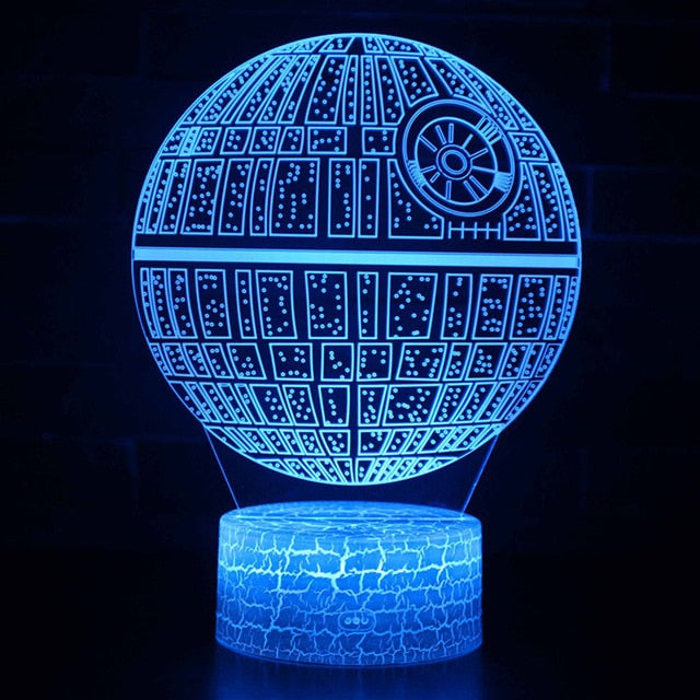 Veilleuse LED 3D BB-8 Star Wars. Lampe AstroGlow décorative pour chambre d'enfant, veilleuse LED.