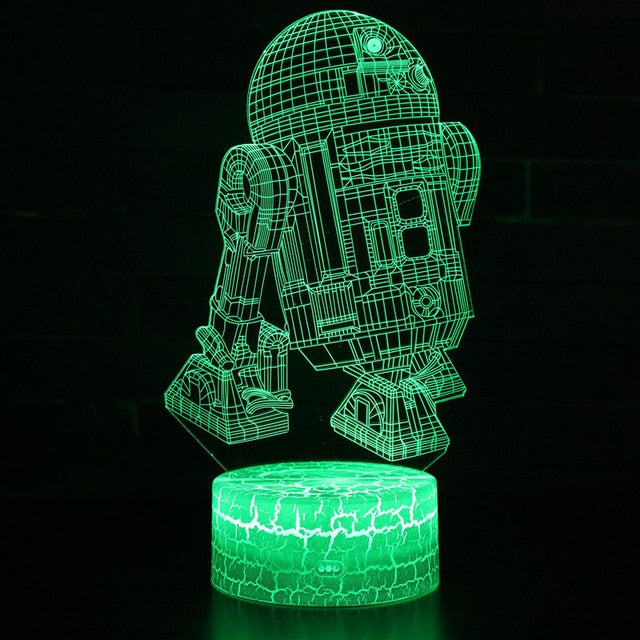 Veilleuse LED 3D Faucon Millenium Star Wars. Lumière d'ambiance, décoration chambre geek.