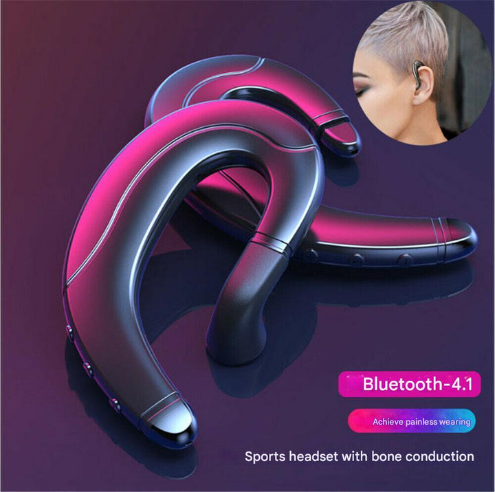 Casque AeroVibe Bluetooth mains libres, conduction osseuse. Pour appels et musique, léger et unisexe.